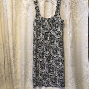 High waisted patterned knit dress